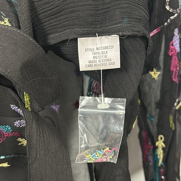 David Dart Women’s Black Sheer Button Up Shirt Sequin Detail - XL - Picture 10 of 15